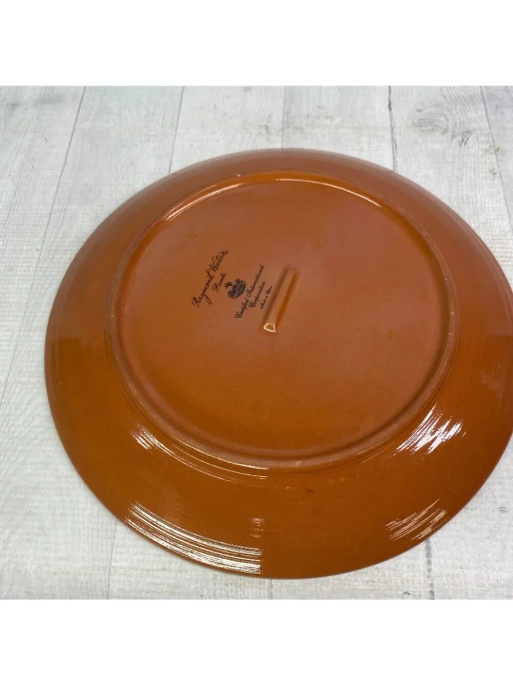 Raymond Waites Certified Intl RONDO Brown Rust Yellow Rings Dinner Plate Set 4